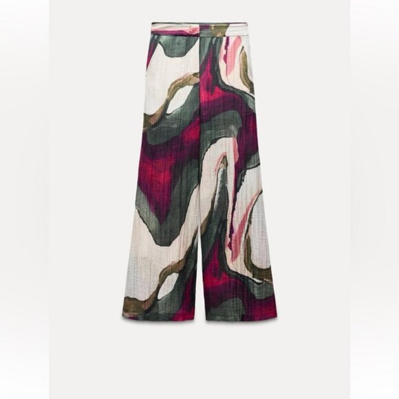 ZARA PRINTED PANTS - Picture 1 of 5